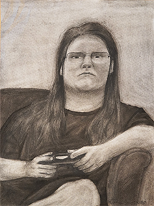 Image of Faith Burrowes charcoal drawing, Junior.